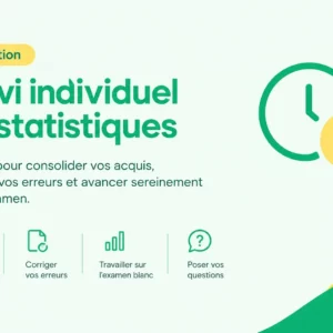 Suivi personnalisé en statistiques pour votre examen à répartir selon les besoins des étudiants.